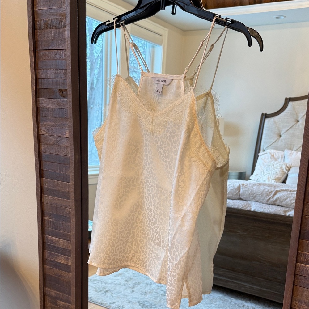 Nine West Cream Leopard Cami Top